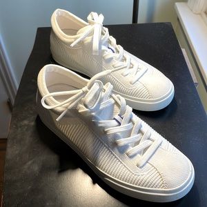 Rothy’s lace up sneakers in white.